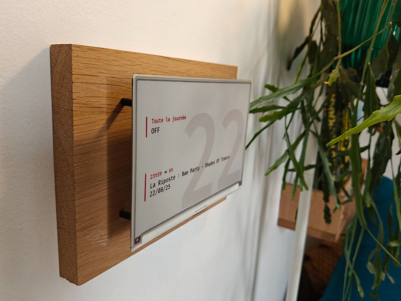 Mise en situation du calendrier eink