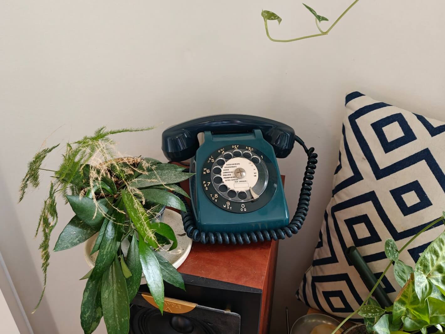 Téléphone à cadran modifié pour lire des poésies